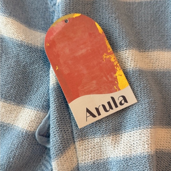 ARULA Light Blue and White Striped Cardigan Junior Sizing - Picture 3 of 5